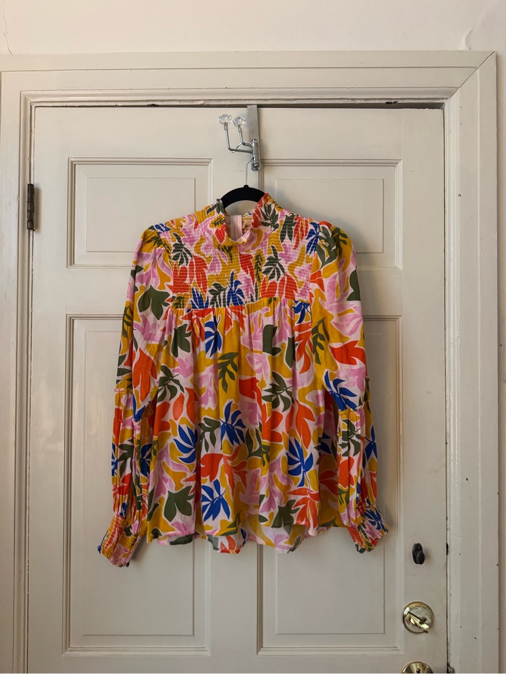 Karlie Multicolor Floral Smocked Yoke Blouse